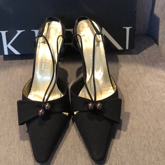 Anne Klein Black Evening Shoe Size 9 - Picture 3 of 5